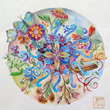 Mandala květinová - tužka, akvarel, gelová pera malba